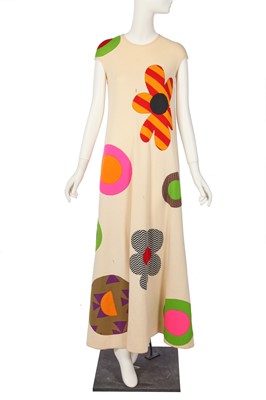 Lot 167 - Peggy Moffitt's Rudi Gernreich 'Warhol Flowers' cream wool maxi dress, Fall 1973
