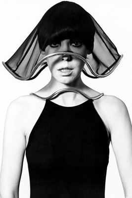 Lot 170 - Peggy Moffitt's Rudi Gernreich for Bob Cunningham black jersey evening dress with metal collar, Spring-Summer 1975