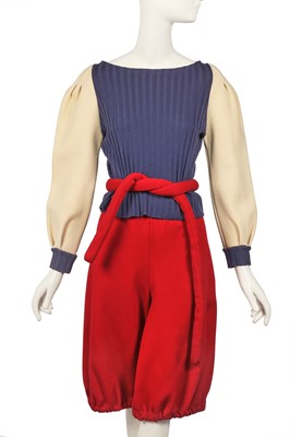 Lot 174 - Peggy Moffitt's Rudi Gernreich red jersey ensemble from his final collection, 1981