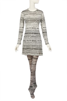 Lot 177 - Peggy Moffitt's Comme des Garçons 'Typeface' printed dress, 2003