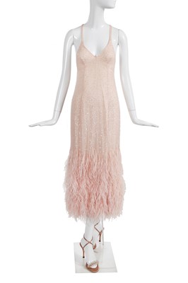 Lot 124 - A Ralph Lauren sequined pink chiffon cocktail dress, Spring-Summer 2005