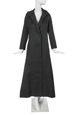 Lot 391 - A Givenchy haute couture black silk gazar coat, Spring-Summer 1972
