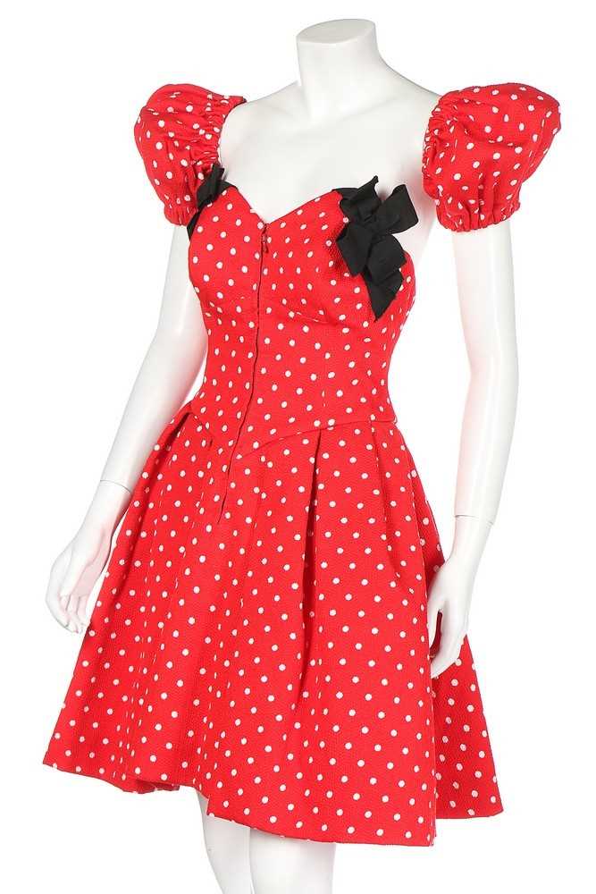 Lot 21 - A Christian Lacroix red polka dot cotton mini...