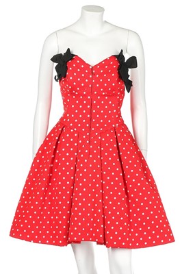 Lot 21 - A Christian Lacroix red polka dot cotton mini...