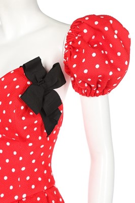 Lot 21 - A Christian Lacroix red polka dot cotton mini...