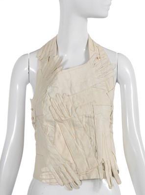 Lot 156 - A fine Maison Martin Margiela artisanal leather glove top, Spring-Summer 2001