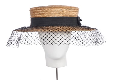 Lot 254 - A Vivienne Westwood straw boater hat, 'Britain Must Go Pagan' collection, Spring-Summer 1988
