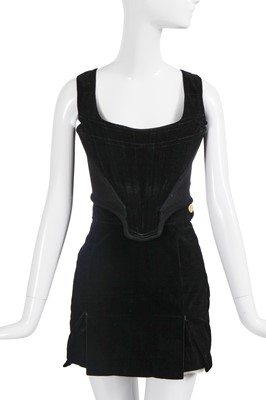 Lot 252 - A Vivienne Westwood black velvet ensemble, 'Time Machine' collection, Autumn-Winter 1988-89