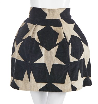 Lot 257 - A Vivienne Westwood black and grey star print velvet skirt, 'Mini Crini' collection, Spring-Summer 1986