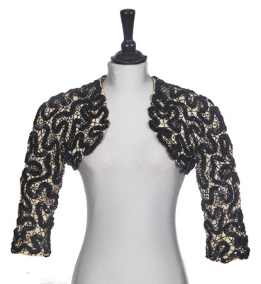 Lot 439 - Tina Chow's Cristóbal Balenciaga haute couture beaded and sequinned silk faille bolero, 1946