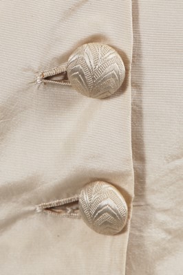 Lot 832 - An ivory silk faille bridal gown, circa 1880