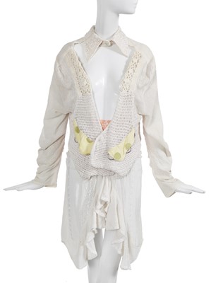 Lot 264 - A Rachel Auburn ivory and peach crochet ensemble, 1986-1987