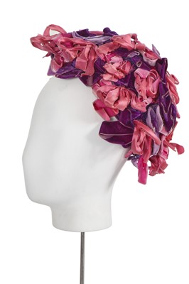 Lot 400 - A Christian Dior ribbon-covered hat, circa 1960