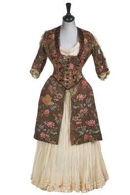 Lot 494 - A Maison Rouff 18th century inspired evening gown with two bodices, early 1870s but remodelled in the 1880s