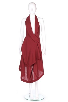 Lot 108 - A John Galliano brown moss crepe tunic dress,...
