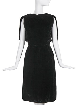 Lot 424 - A Christian Dior London by Yves Saint Laurent black velvet dress, circa 1959