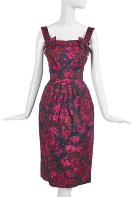 Lot 410 - A Christian Dior New York printed silk-blend dress, circa 1960