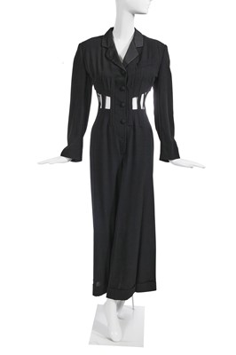 Lot 245 - A Jean Paul Gaultier black wool 'cage' jumpsuit, ‘Around the World in 168 Outfits’ collection, Spring-Summer 1989