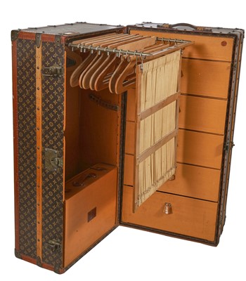 Lot 53 - A Louis Vuitton monogrammed canvas wardrobe trunk, early 20th century
