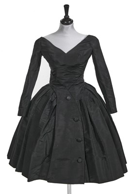 Lot 429 - A Christian Dior black faille cocktail dress, 'Y' line, Autumn-Winter 1955