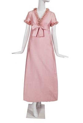 Lot 403 - A Christian Dior London pink zibeline evening dress, mid 1960s