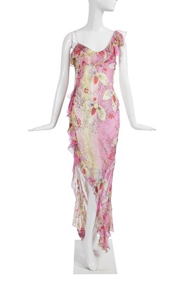 Lot 110 - A Christian Dior by John Galliano floral printed bias-cut chiffon dress, 2003