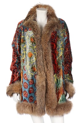 Lot 231 - An Oscar de la Renta velvet and racoon-fur...