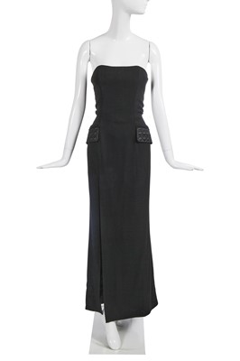 Lot 186 - A Christian Dior by John Galliano black crêpe evening dress, Autumn-Winter 1997-98