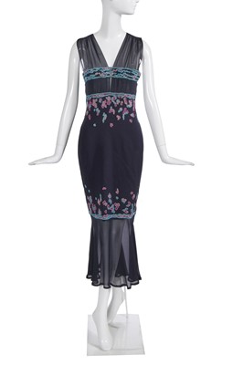 Lot 30 - A Chanel by Karl Lagerfeld beaded and embroidered chiffon and wool dress, Autumn-Winter 1997-98