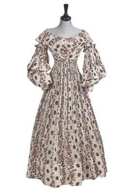 Lot 502 - A printed muslin day/summer dress, circa 1838