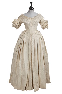Lot 503 - A white moiré bridal gown, 1837