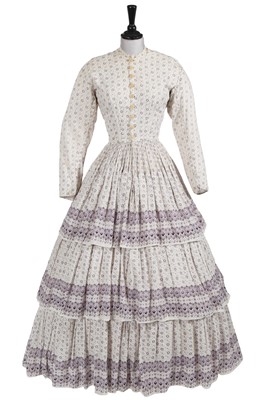 Lot 861 - A printed cotton summer dress 1850-55
