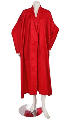 Lot 480 - A Norma Kamali red polyester parachute coat, 1980s