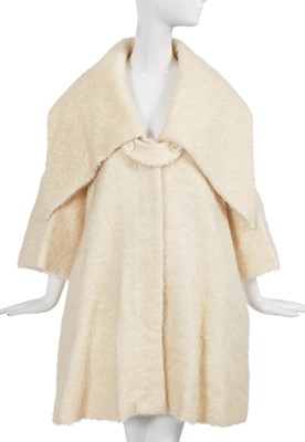 Lot 181 - A Christian Dior by John Galliano white bouclé mohair-blend swing coat, commercial collection 1999