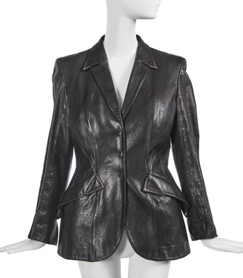 Lot 121 - A Thierry Mugler black leather jacket, circa 2000