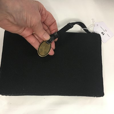 Lot 44 - A Cartier black woven wool bag, 1930s
