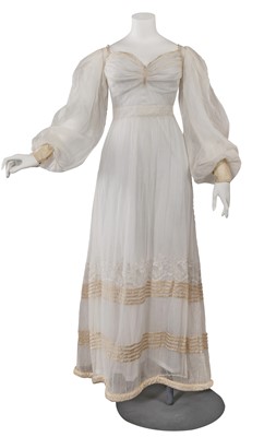 Lot 504 - A whitework embroidered muslin gown, circa 1830