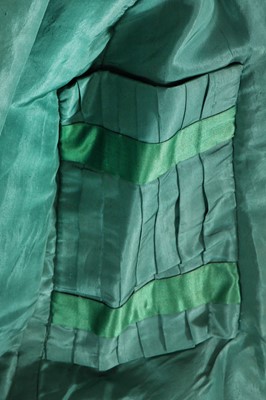 Lot 838 - A green faille and satin evening gown, circa 1879