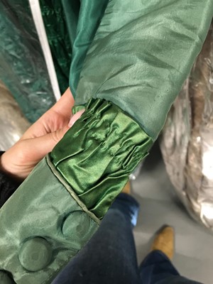 Lot 838 - A green faille and satin evening gown, circa 1879