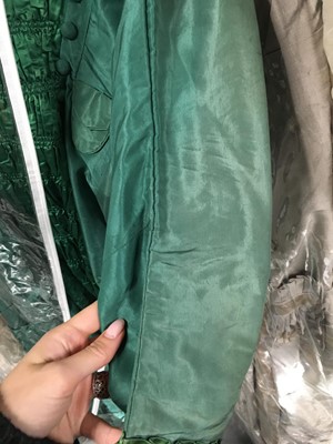 Lot 838 - A green faille and satin evening gown, circa 1879