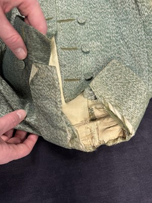 Lot 182 - An embroidered green silk coat and waistcoat, 1780s