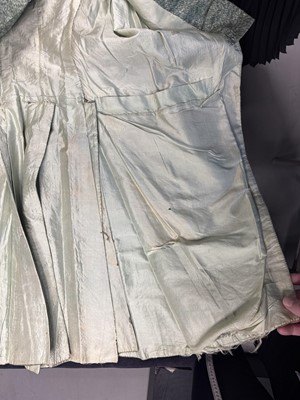 Lot 182 - An embroidered green silk coat and waistcoat, 1780s
