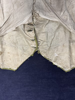 Lot 182 - An embroidered green silk coat and waistcoat, 1780s