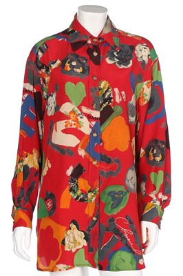 Lot 72 - A Gucci printed silk blouse, late 1980s-early...