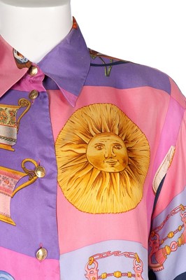 Lot 72 - A Gucci printed silk blouse, late 1980s-early...