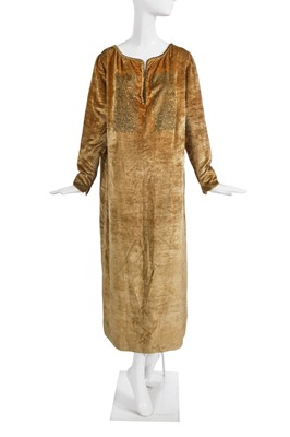 Lot 456 - A Mariano Fortuny stencilled gold velvet tunic, circa 1930