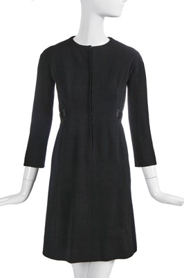 Lot 419 - A Cristóbal Balenciaga haute couture black wool jersey dress, circa 1963