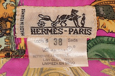 Lot 73 - An Hermès 'Au Fil de la Soie' silk shirt,...