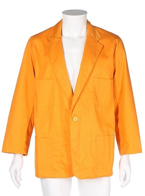 Lot 77 - A LIFFE blue and red cotton trading jacket,...