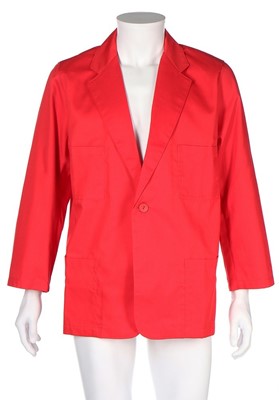 Lot 77 - A LIFFE blue and red cotton trading jacket,...